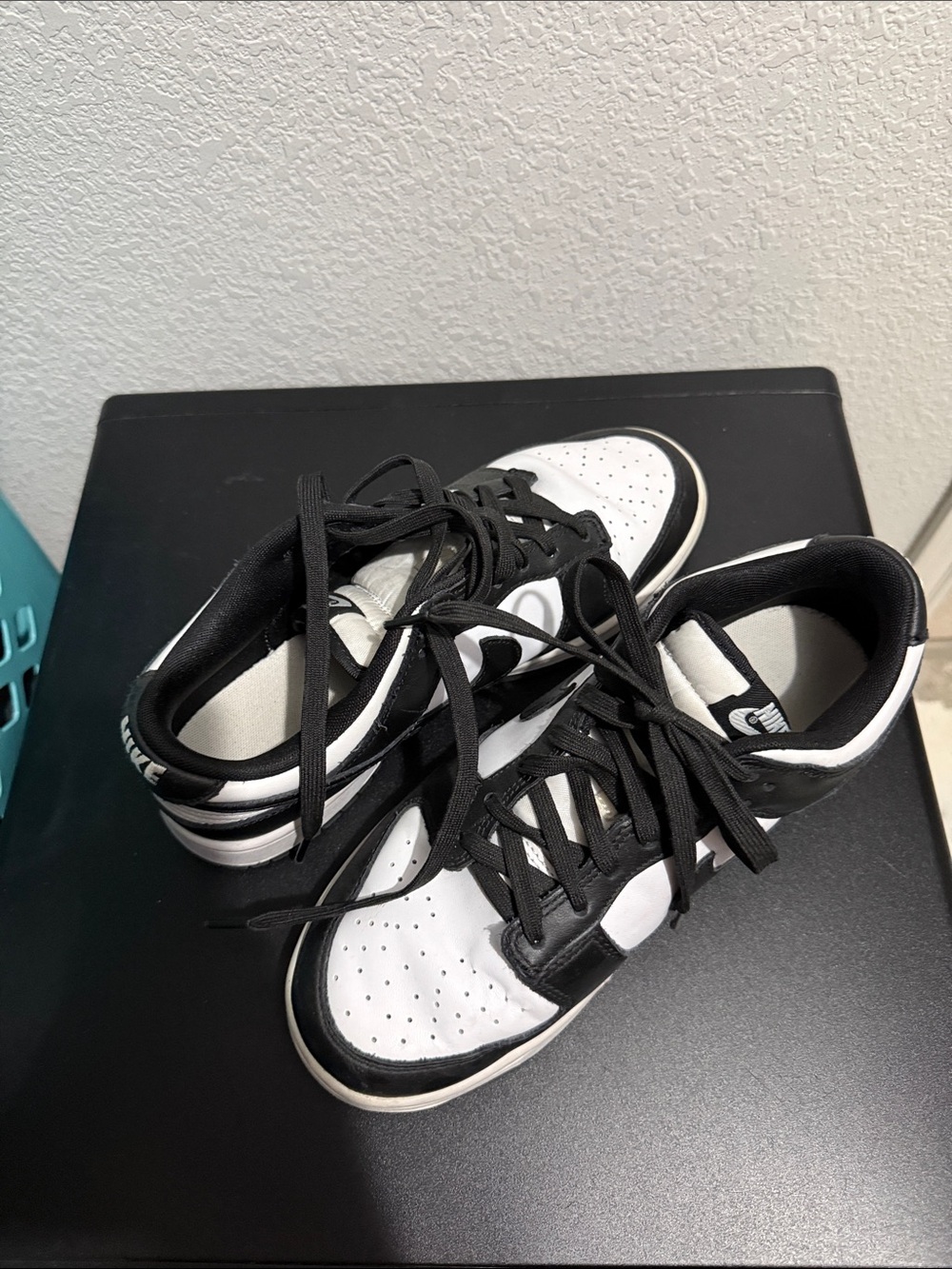 Nike Black and White Low-Top Sneakers with Black Laces